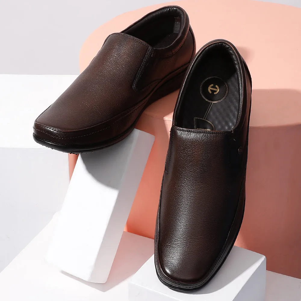 Healers Brown Formal Non Lacing Shoes For Men HA1-11 By Liberty running for coordination shoes