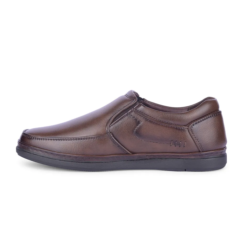 senior shoe charm Non Restrictive Collar Healers By Liberty Mens ERL-16 Brown Formal Non Lacing Shoes