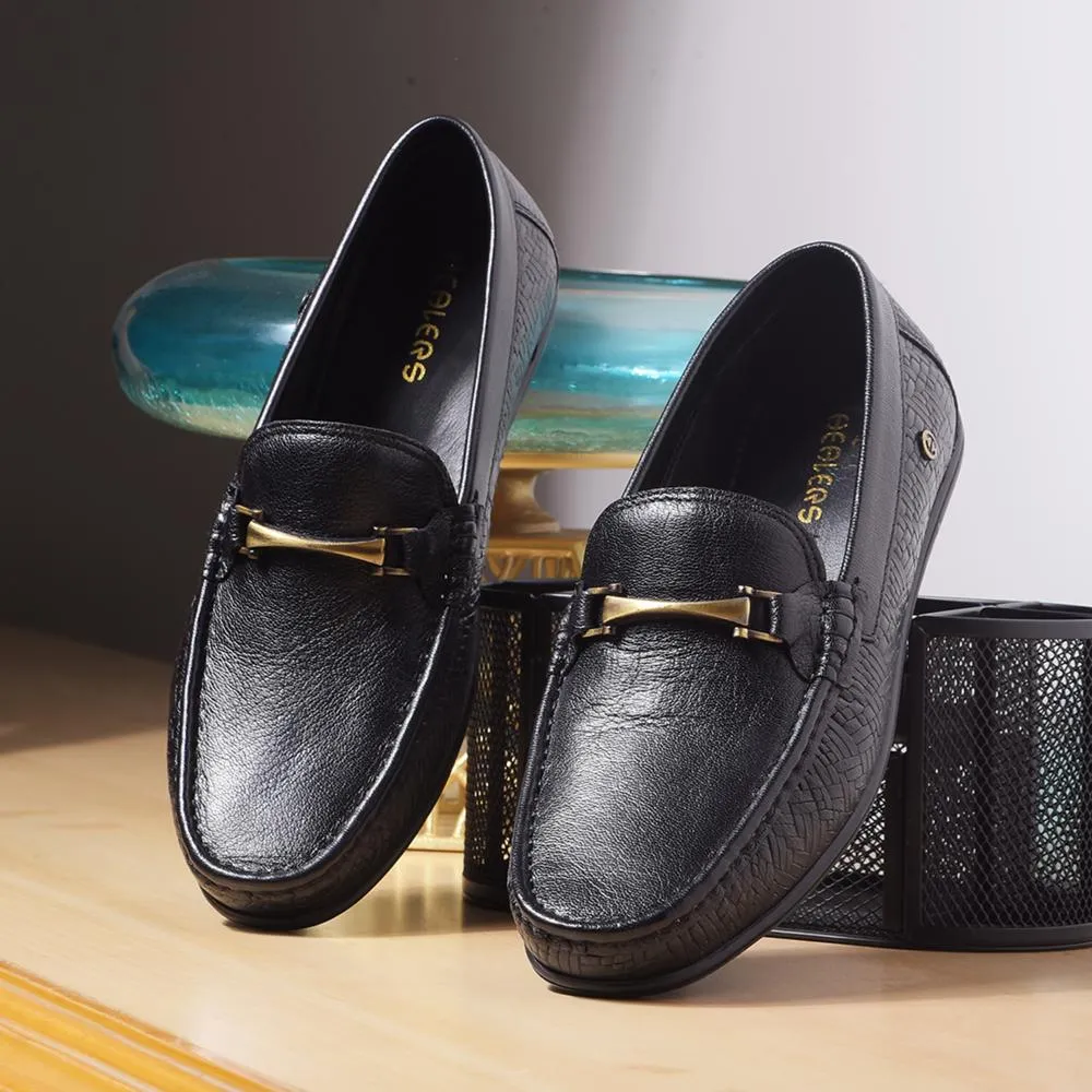 Healers By Liberty Mens OSL-49 Black Formal Loafers Asymmetric Lacing Configuration