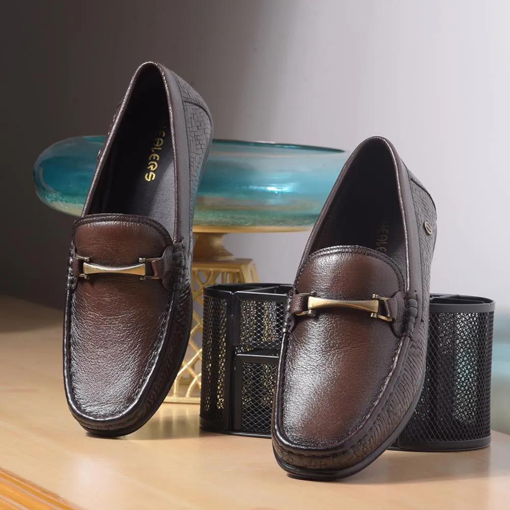 Healers By Liberty Mens OSL-49 Brown Formal Loafers Compression Activated Foam