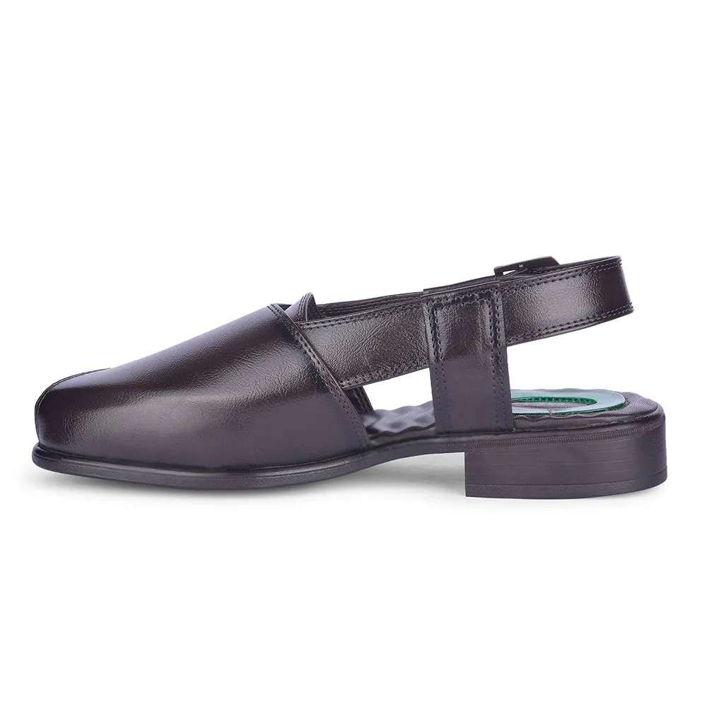 Anatomical Heel Counter Casual Wear Healers By Liberty Mens PISHOR-2E Brown Casual Sandal