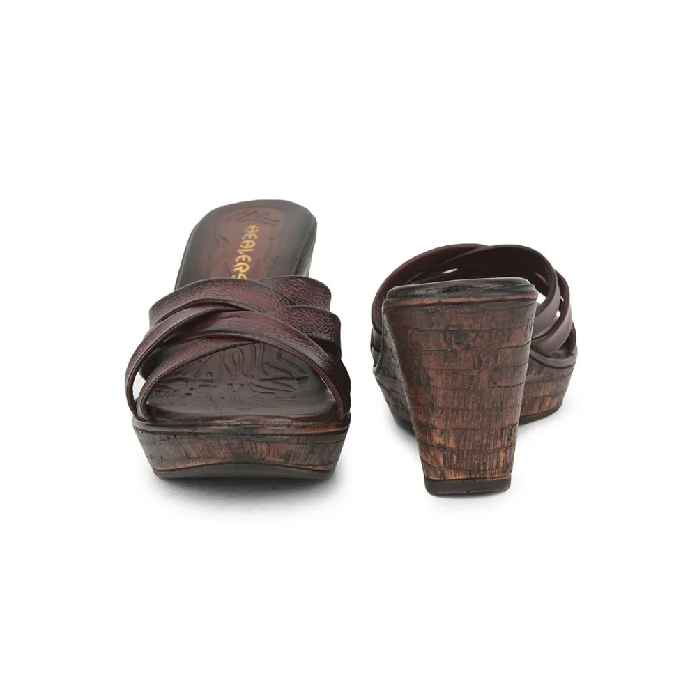 solo - run Healers Cherry Casual Wedge Heel Sandal For Women TLO-12 By Liberty