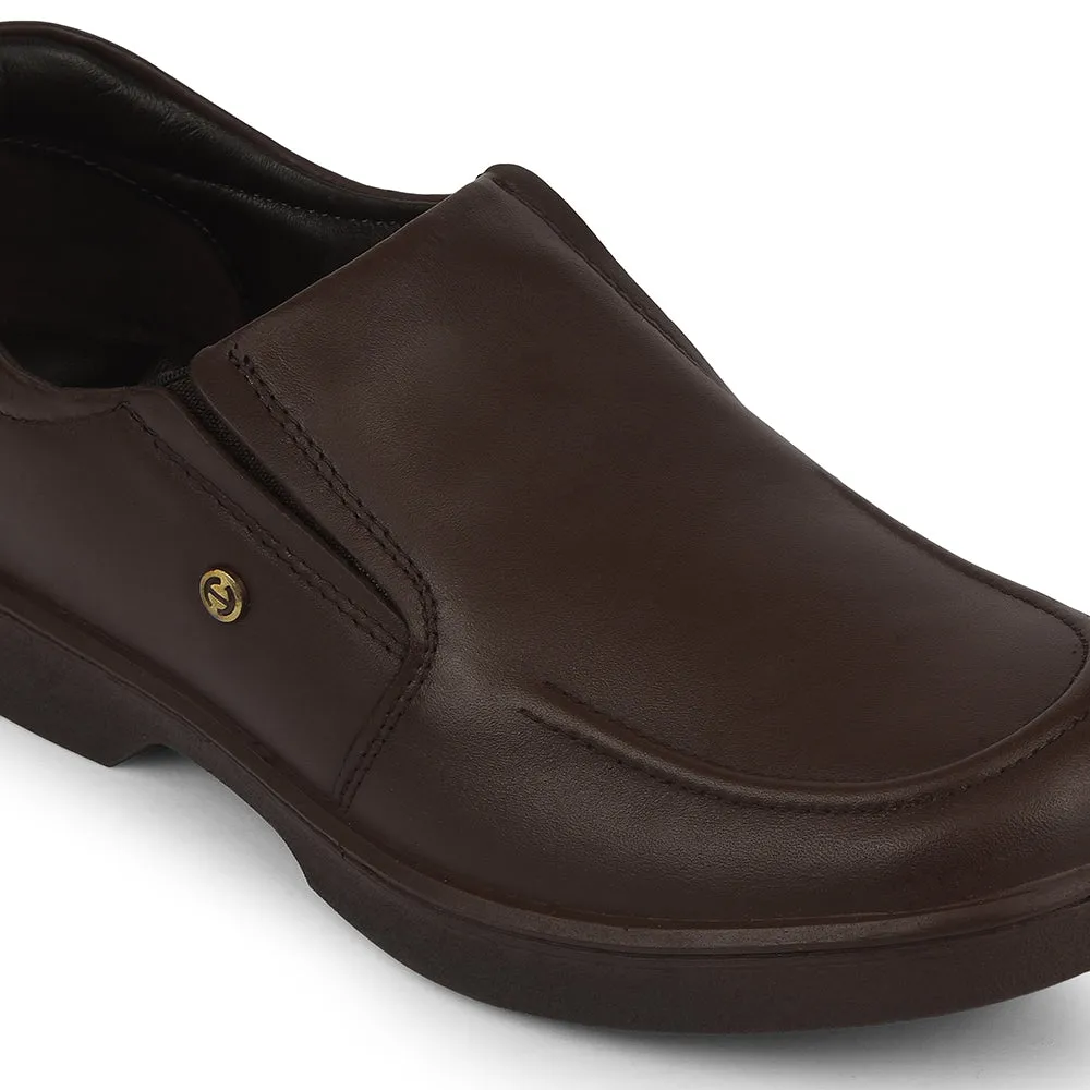 high - top ankle protection Cross Ventilation Channels Healers Dark Brown Formal Non Lacing Moccasins For Men 204608AN By Liberty