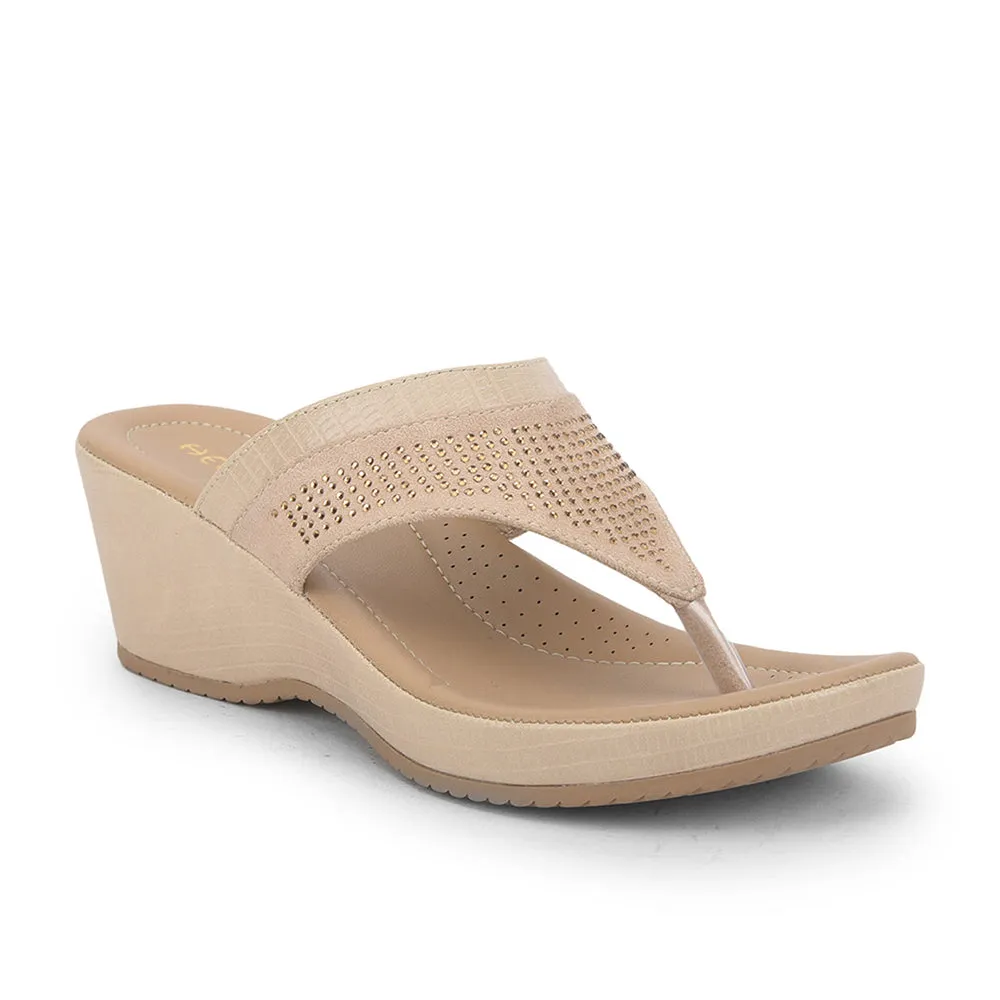 carbon - plate running shoes Healers Fashion Thong For Ladies (Beige) MDL-75 By Liberty