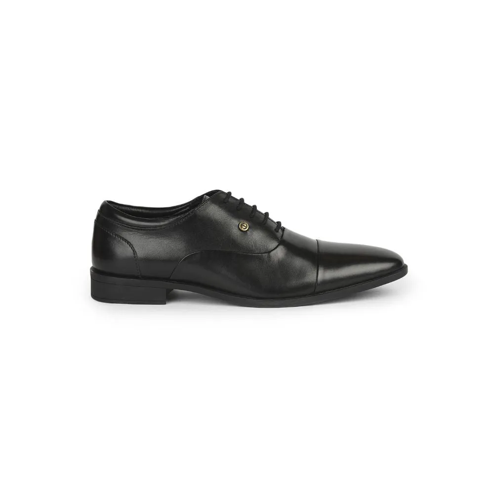 Healers Formal (Black) Lacing Classice Oxford Shoes For Men SSL-199 By Liberty Half - size up monochrome shoes