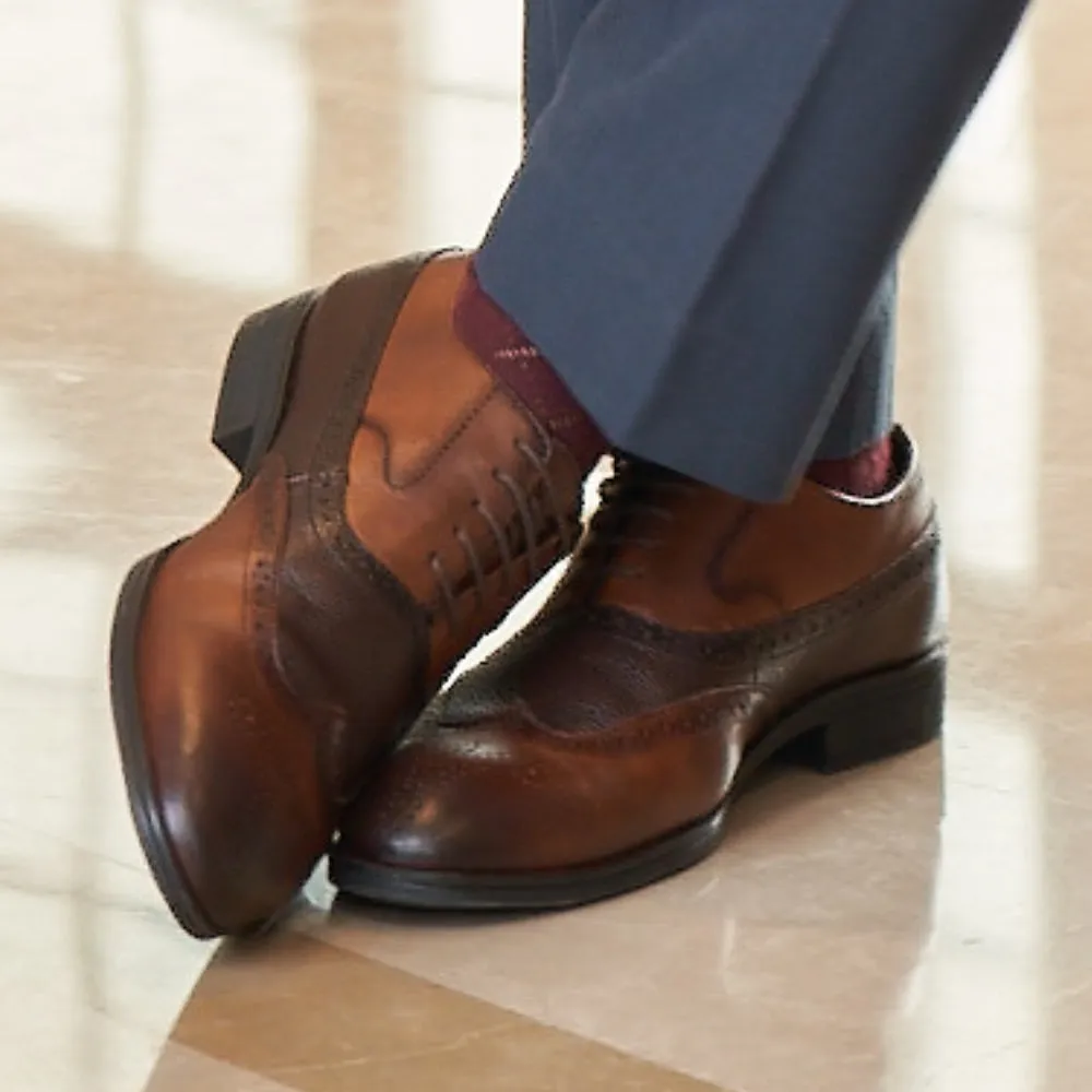 patent - leather - finish - design shoes seniors Healers Formal Brown Lacing Brogue Shoes For Men AV-20 By Liberty