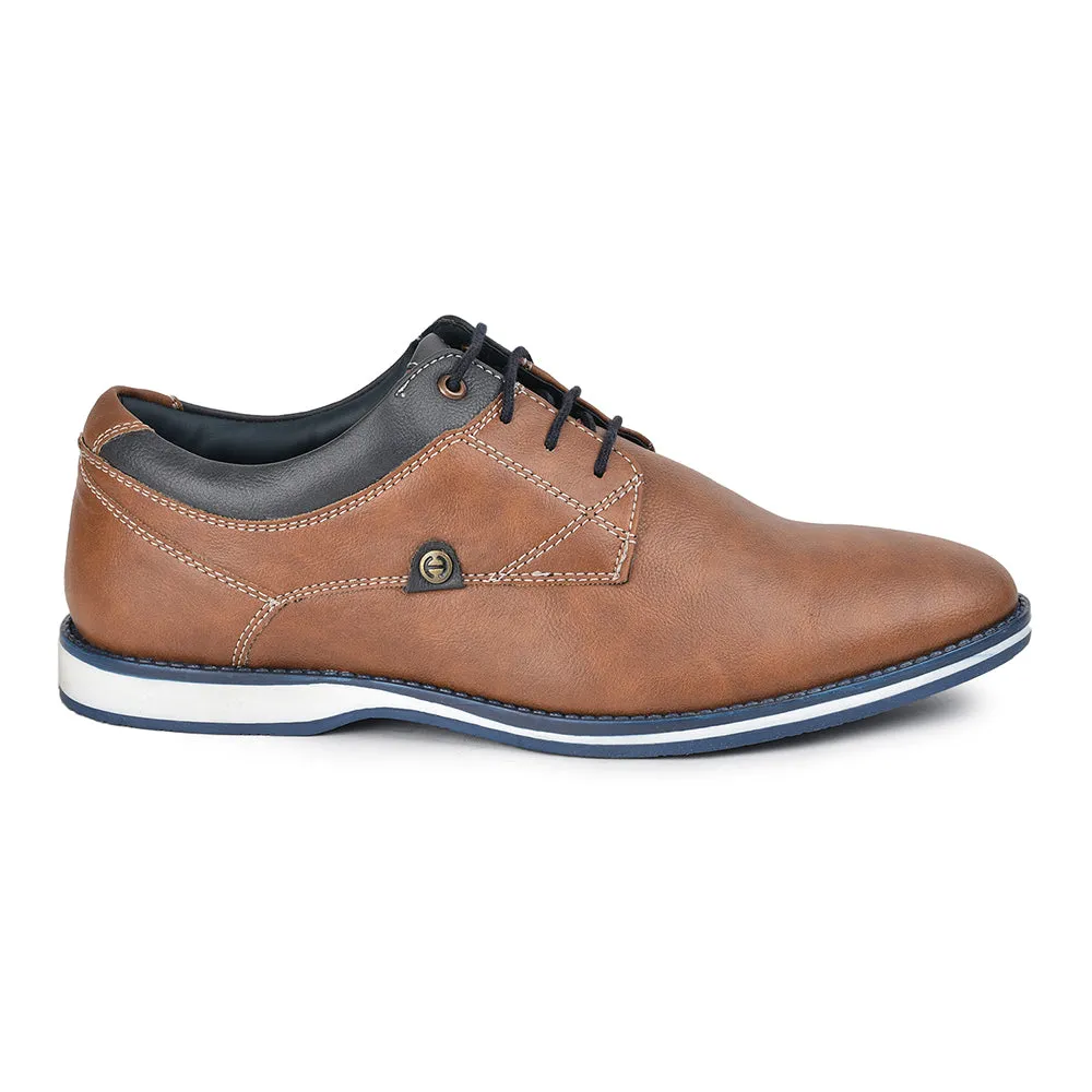 Healers Formal Tan Lacing Shoes For Men SYN-42 By Liberty Leather Tear Resistant Upper Fabric