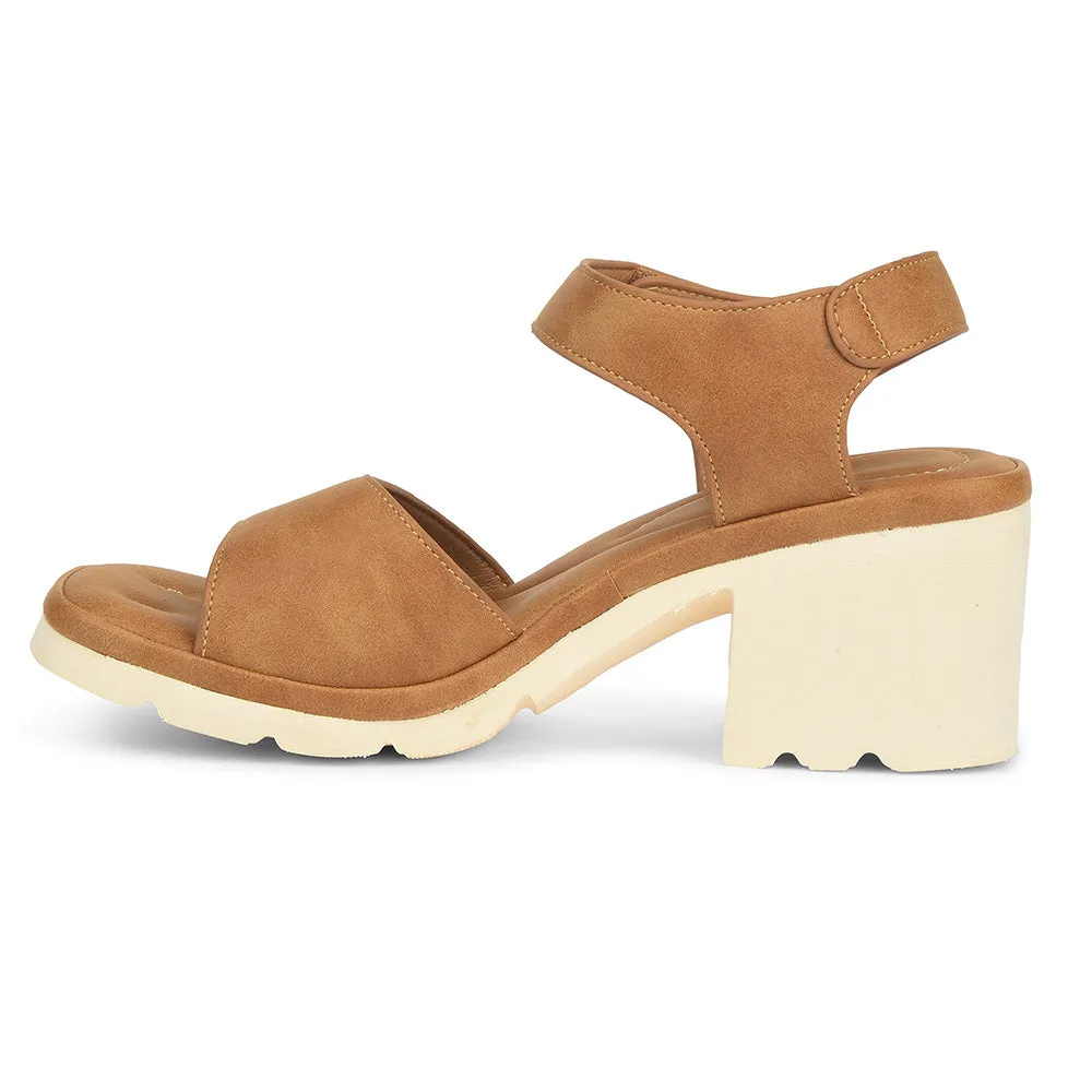 flat track running shoes Healers Tan Casual Block Heel Sandal For Women ZQ-DM-17 By Liberty