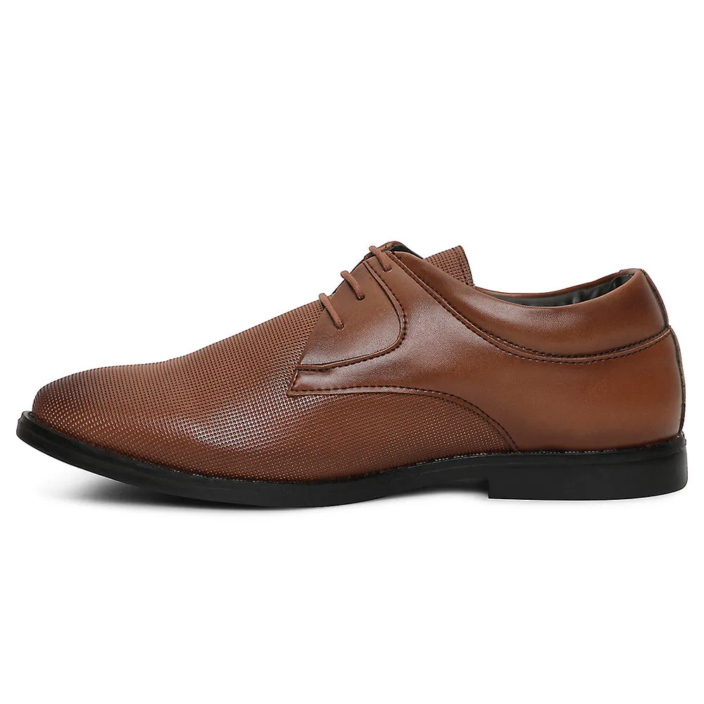 Healers Tan Formal Lacing Derby Shoes For Men DERBO-10E By Liberty Tensile Strength Weave