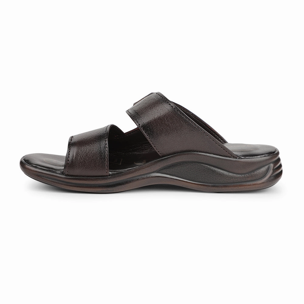 Abrasion Resistant Outsole Rubber Healers Brown Casual Slipper For Men 2013-906 By Liberty