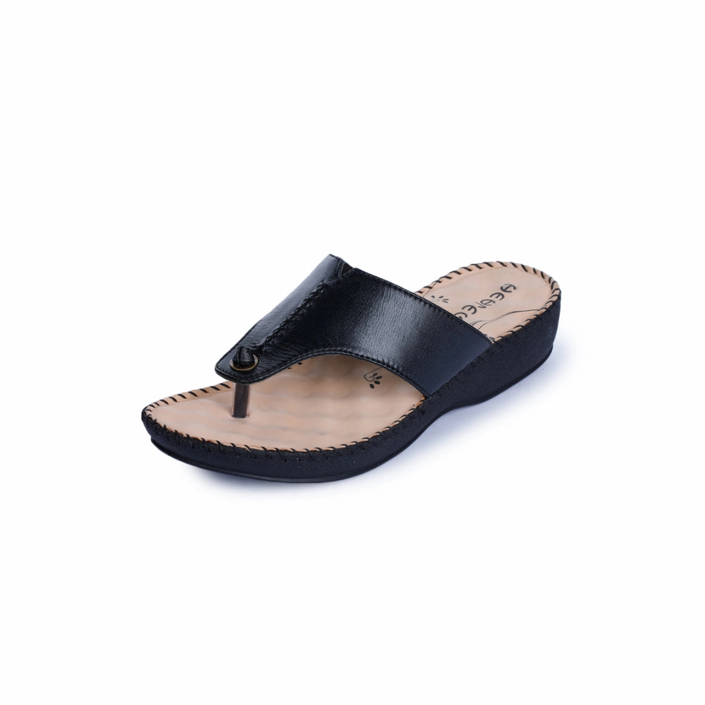 road - runner Healers By Liberty DR-519 Comfort Black Slippers For Women
