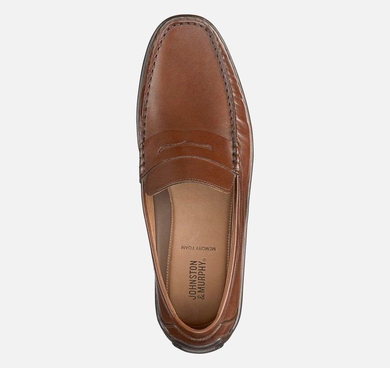 Johnston & Murphy Men's Nichols Penny - Tan Breezy Comfort QuickRelease Closure