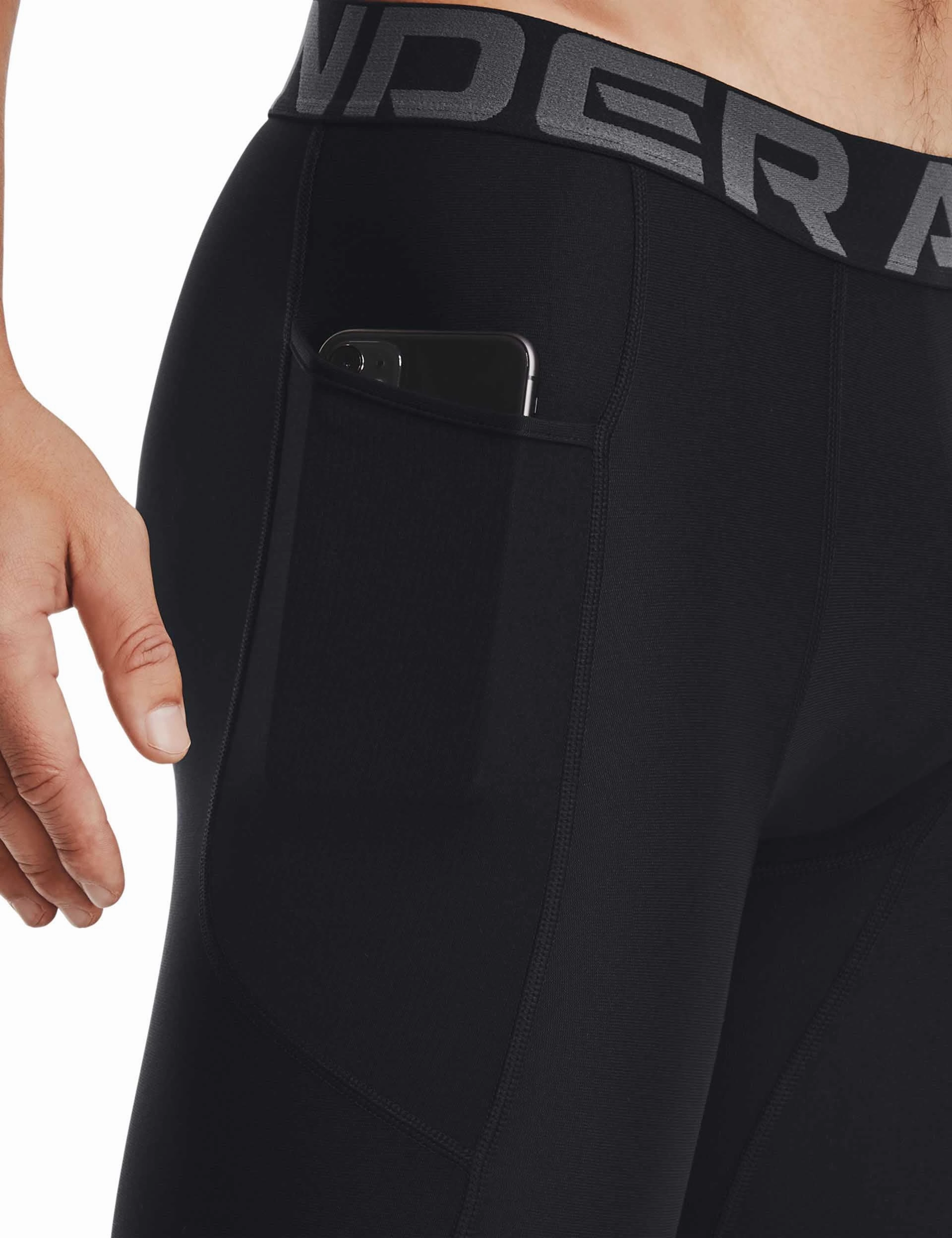 HeatGear Armour Long Shorts - Black/White surfing gear