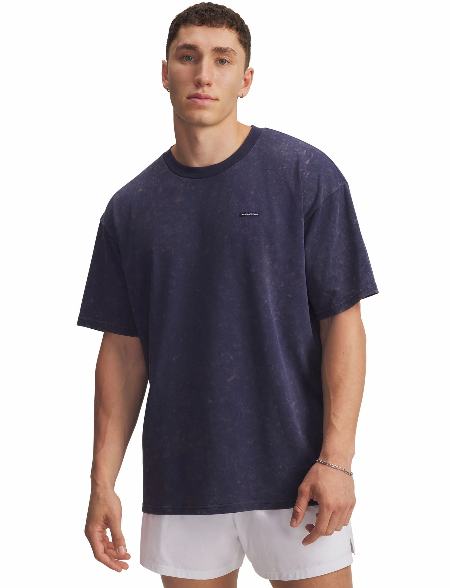 Heavyweight Oversized Logo Wash Short Sleeve - Wash Navy/White OdorControlTech