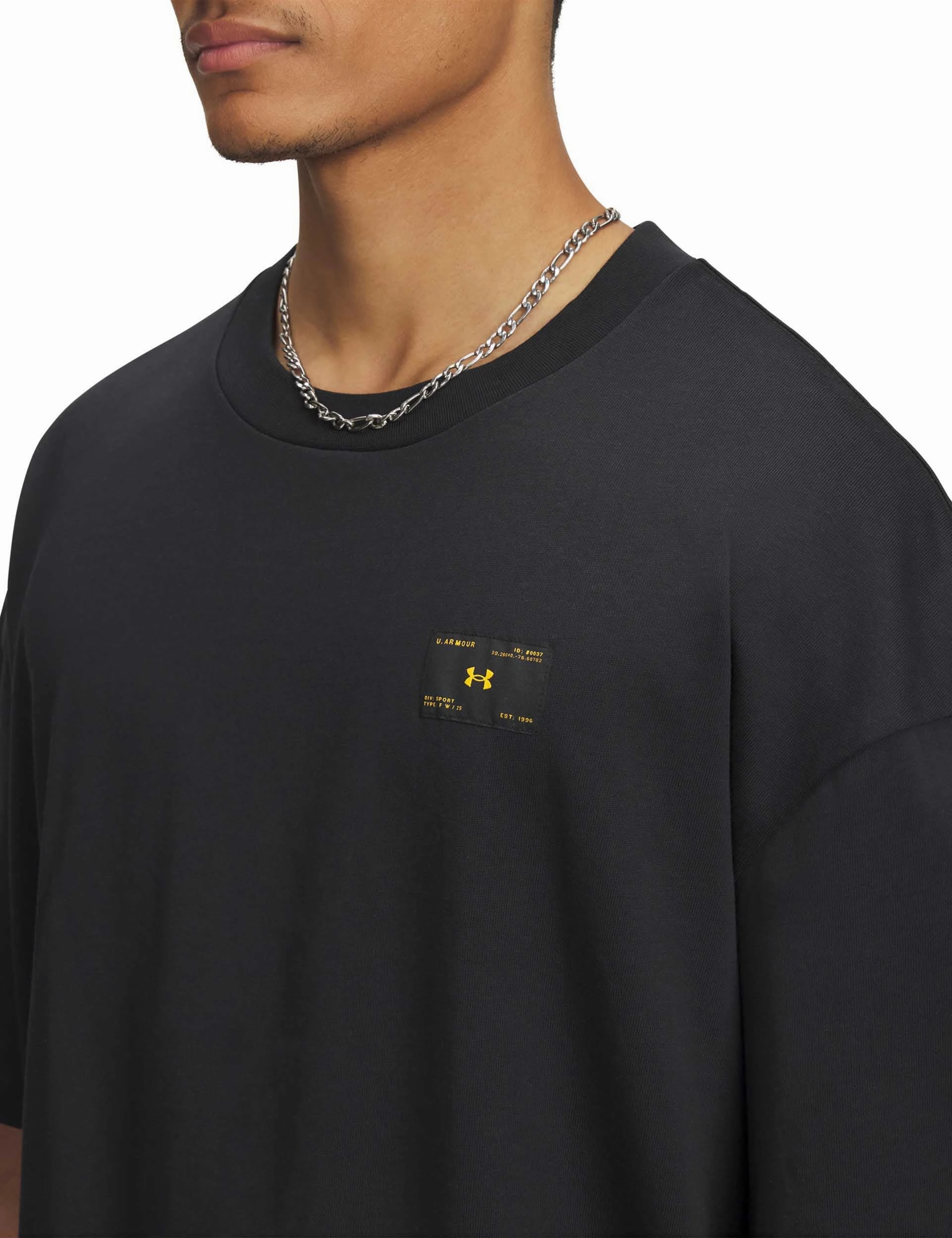 Antibacterial lining Reinforced Stress Points Heavyweight Woven Label Short Sleeve - Black/Black