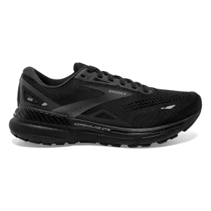 Brooks Adrenaline GTS 23 - Black - Black - Ebony running in stadium padded tongue comfort