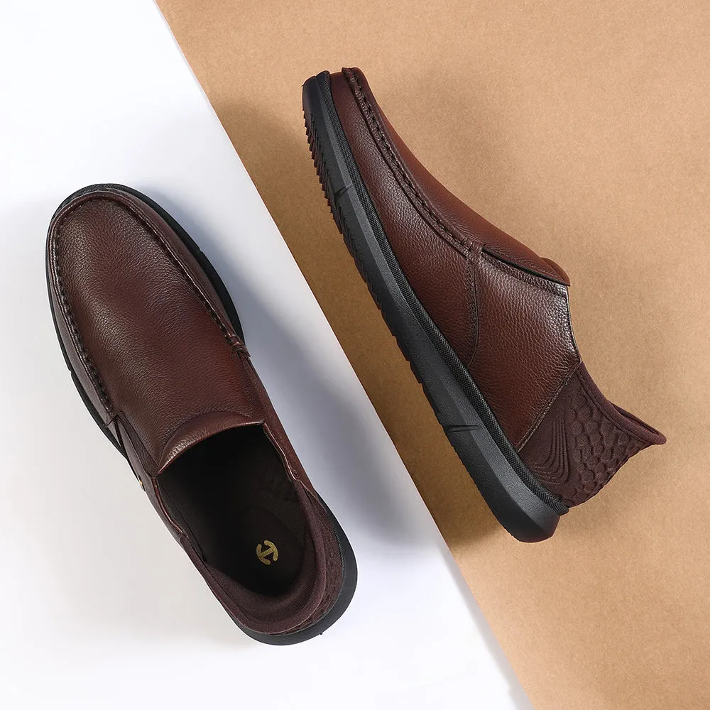 Ventilation - holes Healers Brown Formal Non Lacing Moccasin For Men S201-02 By Liberty