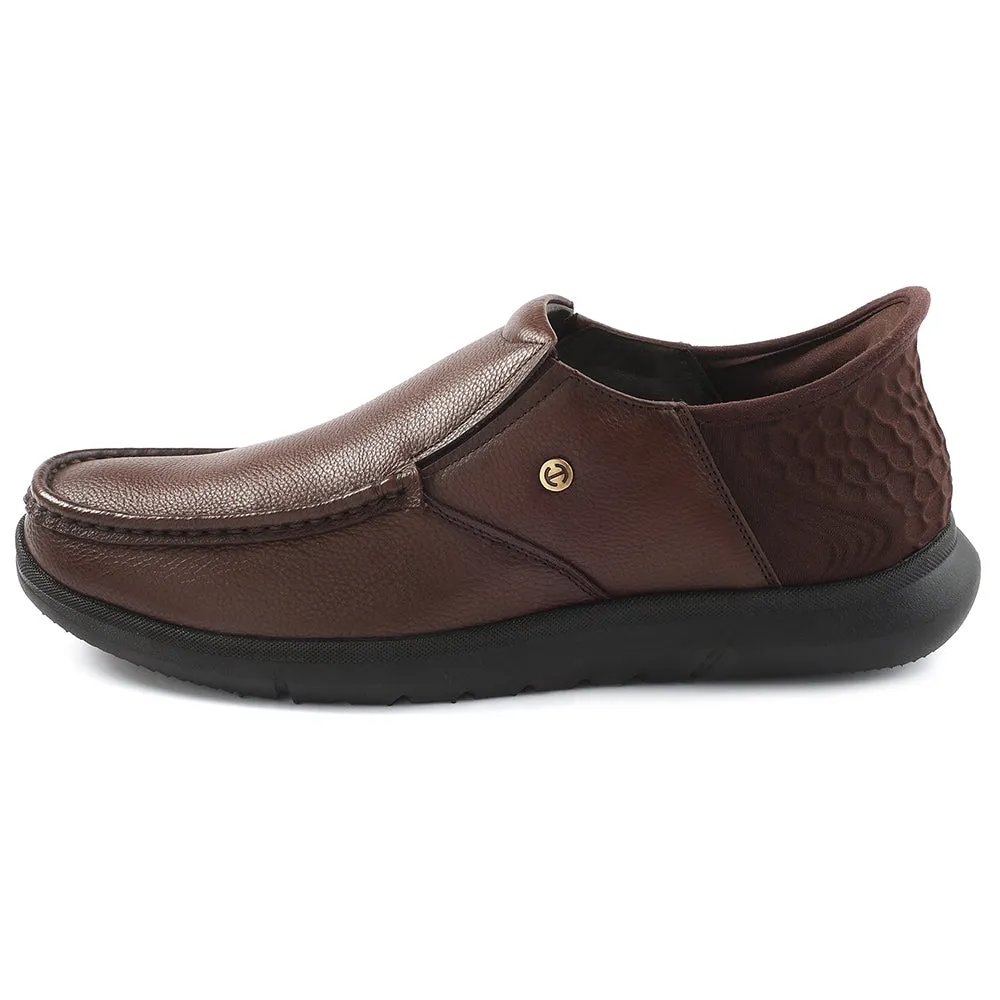 Foot Control Healers Brown Formal Non Lacing Moccasin For Men S201-02 By Liberty