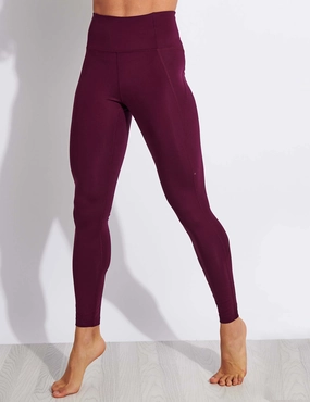 Compressive High Waisted Legging - Plum Clean Cut