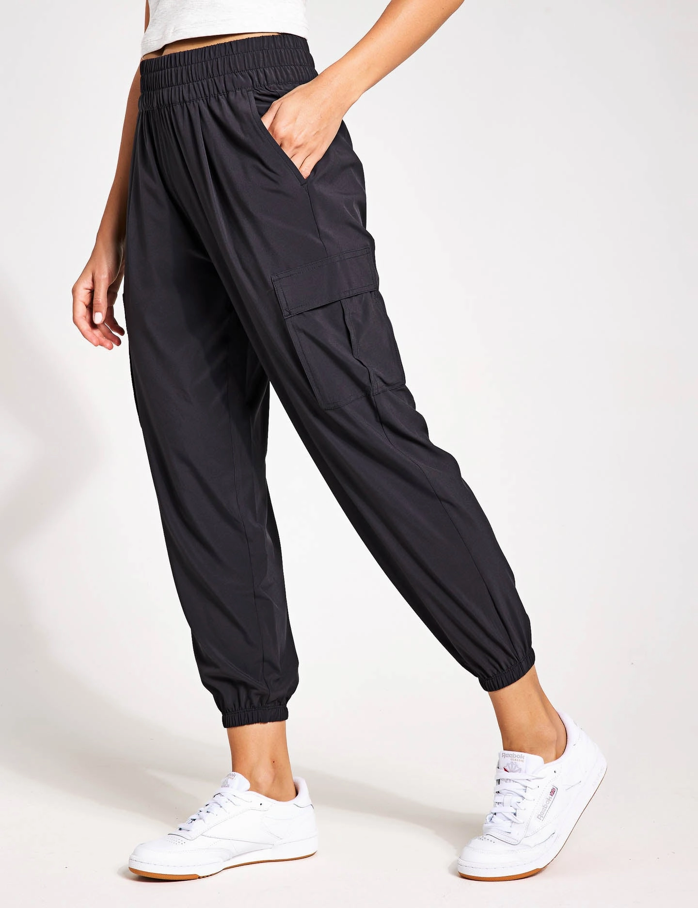 Sweat Control Capri Sporty Comfort Wear Villa Cargo Jogger - Black