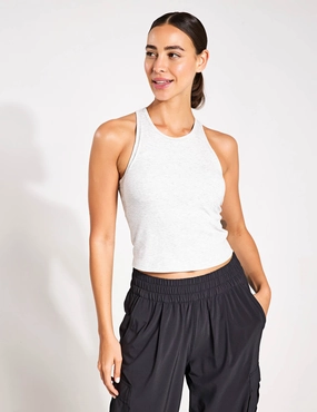 Quick Lightness Pose Plyo Tank - White Heather Grey