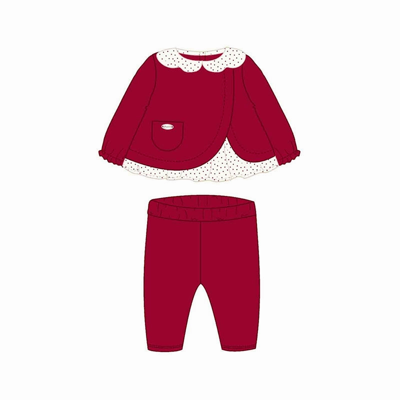 Mayoral Leggings & Tee 2pc Set - Cherry Red FlexibleCollar