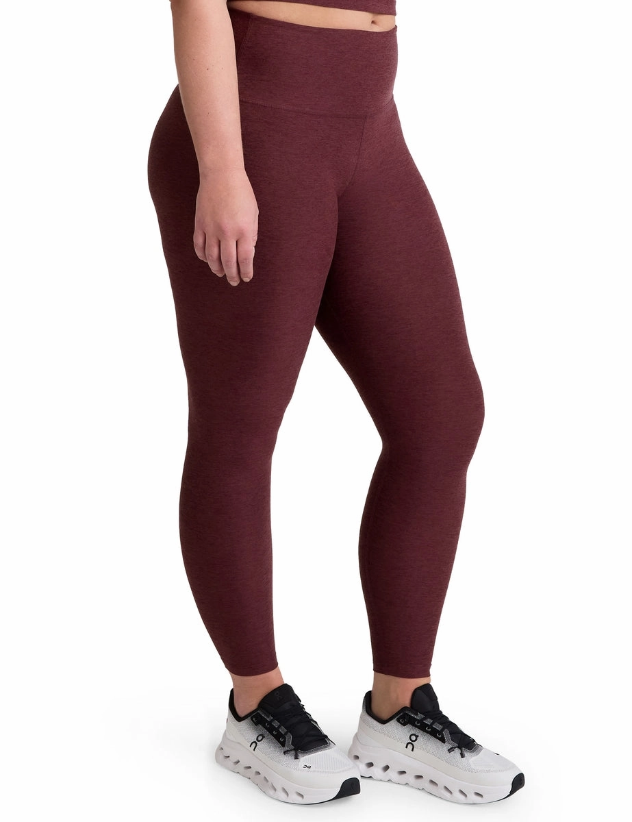 Meta Mood Spacedye Caught In The Midi High Waisted Legging - Midnight Burgundy Heather