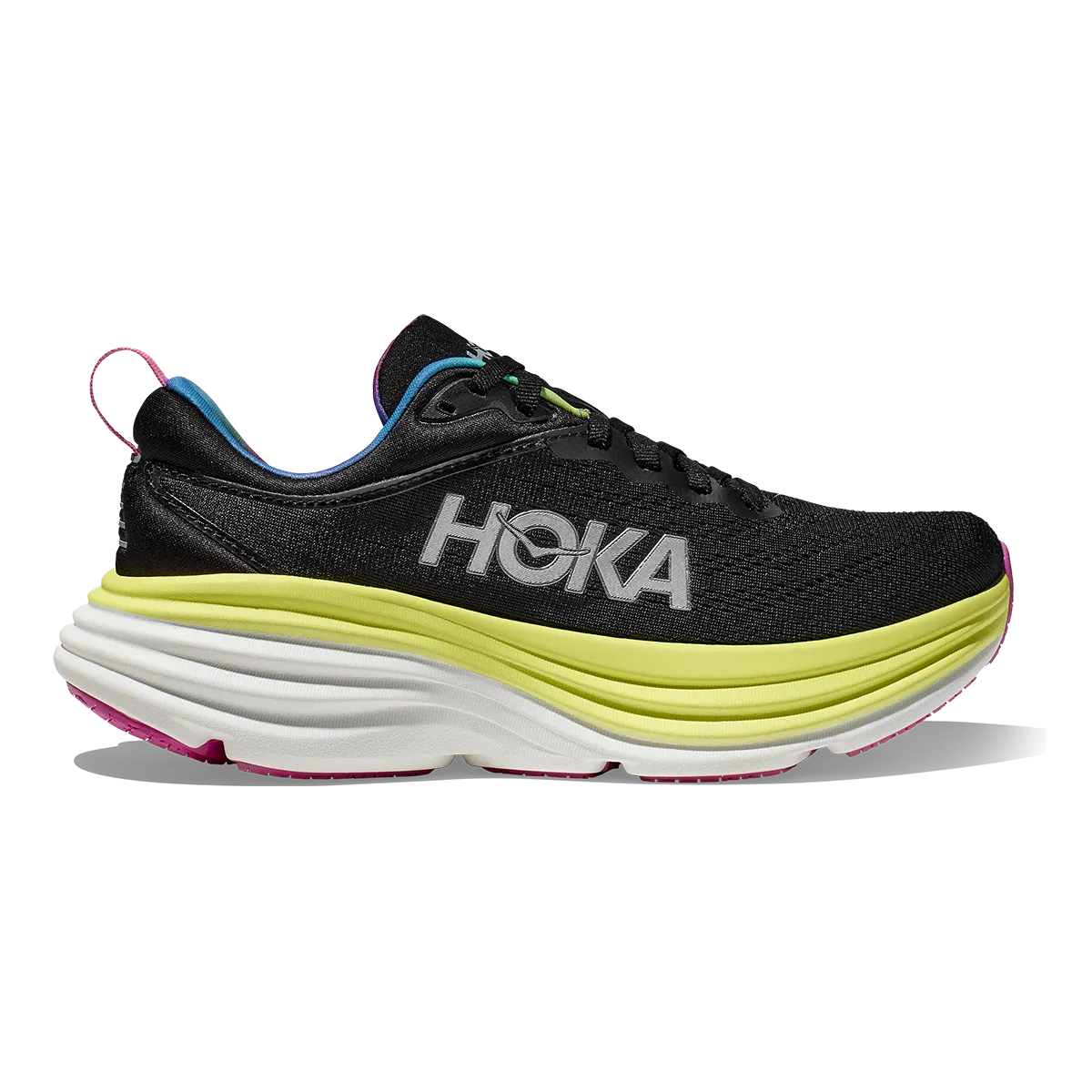 Hoka Bondi 8 - Black - Citrus Glow breathable - membrane