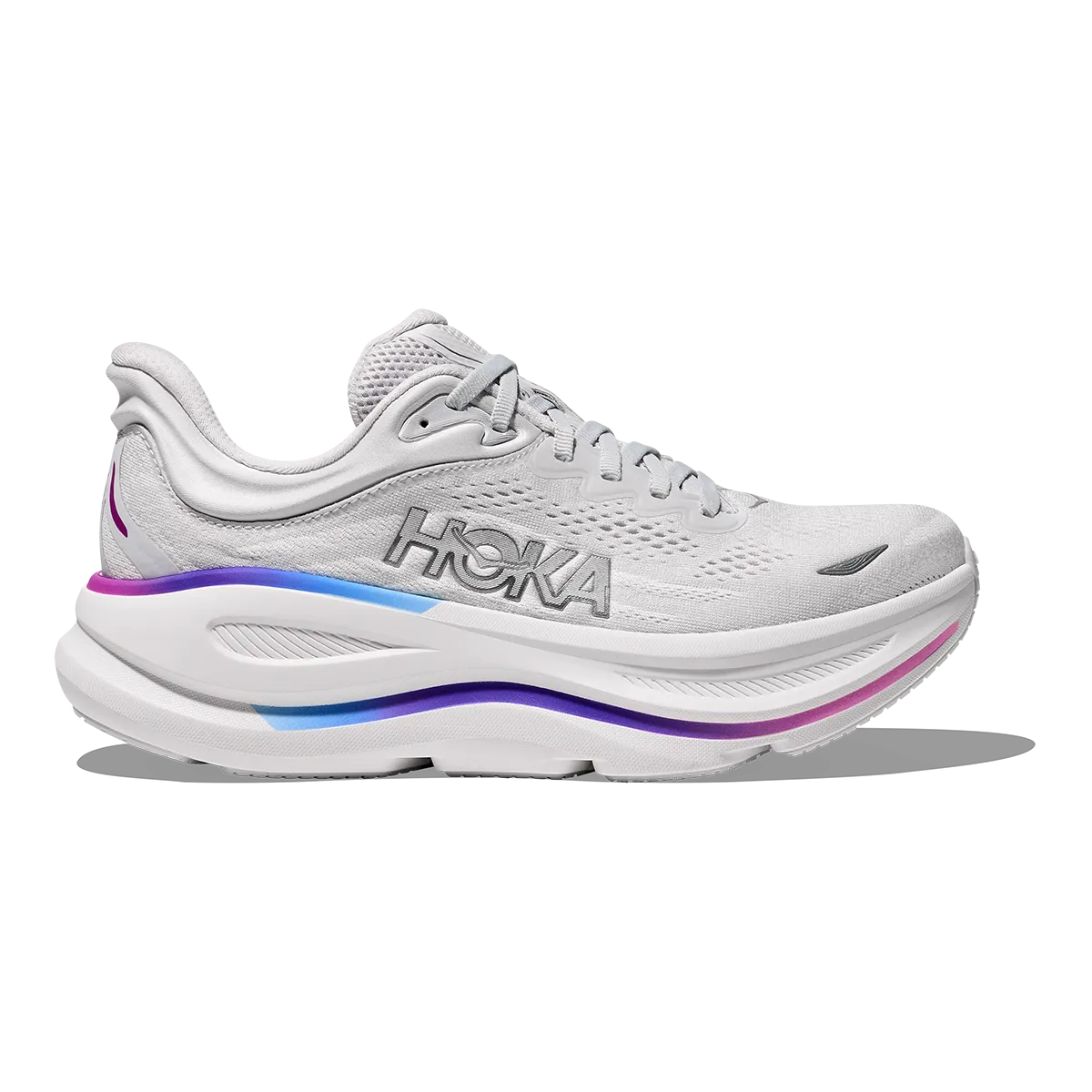 Hoka Bondi 9 Cosmic Grey - White cordura - upper shoes Running Comfort
