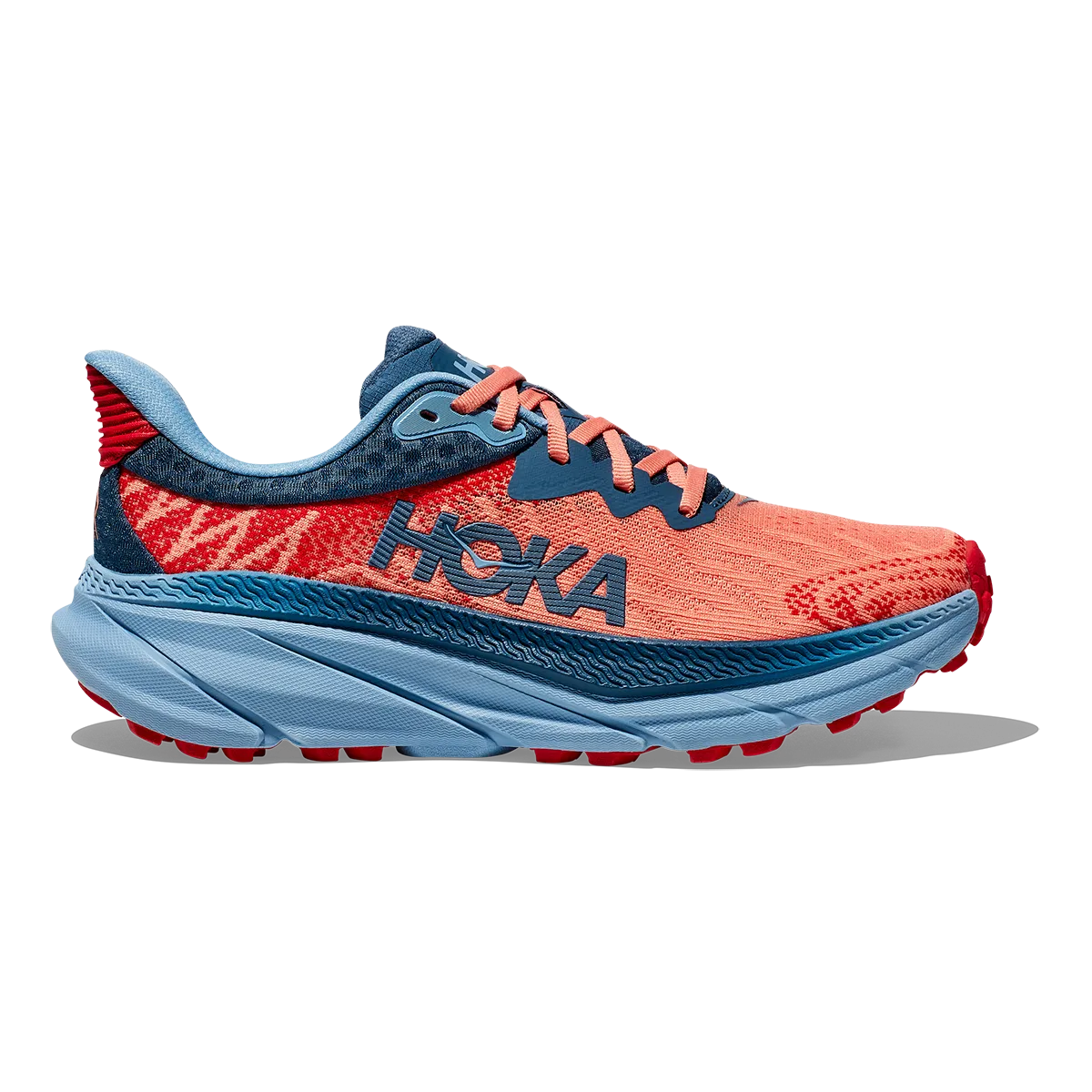 Foam Padded Collar soccer shoes Hoka Challenger ATR 7 - Papaya - Real Teal