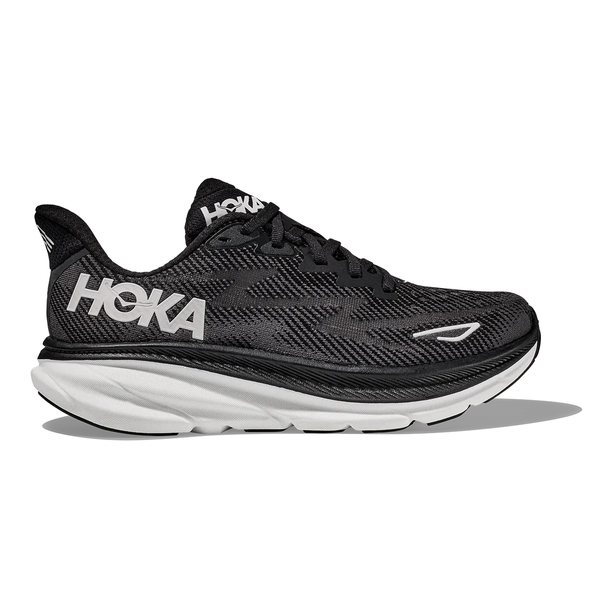 Hoka Clifton 9 - Black - White Aerodynamic Frame
