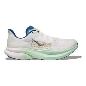 color - red running in a suburban area shoes Hoka Mach 6 - Frost - Gold