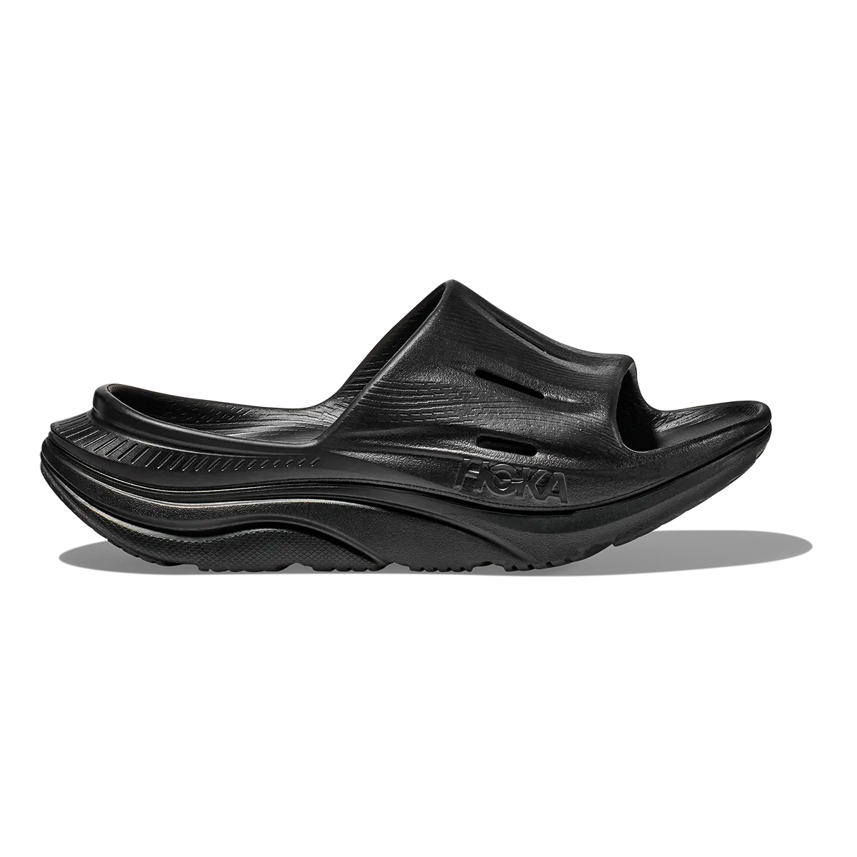 Hoka Ora Recovery Slide 3 - Black - Black Anaerobic exercise Thermoregulating Fibers