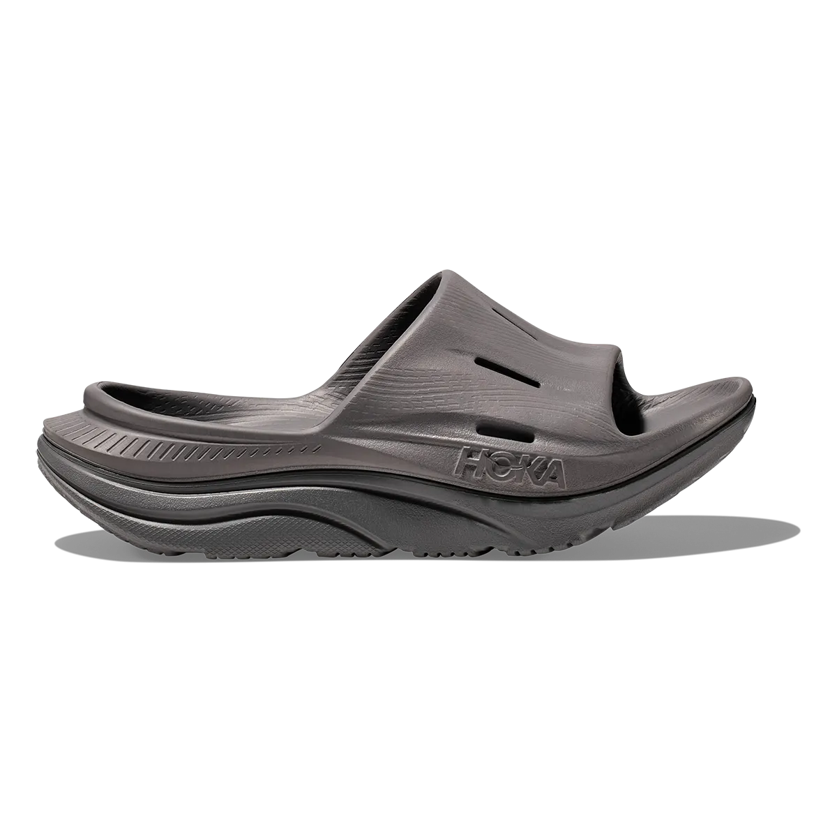 Hoka Ora Recovery Slide 3 - Grey - Grey rural running shoes Fall - appropriate