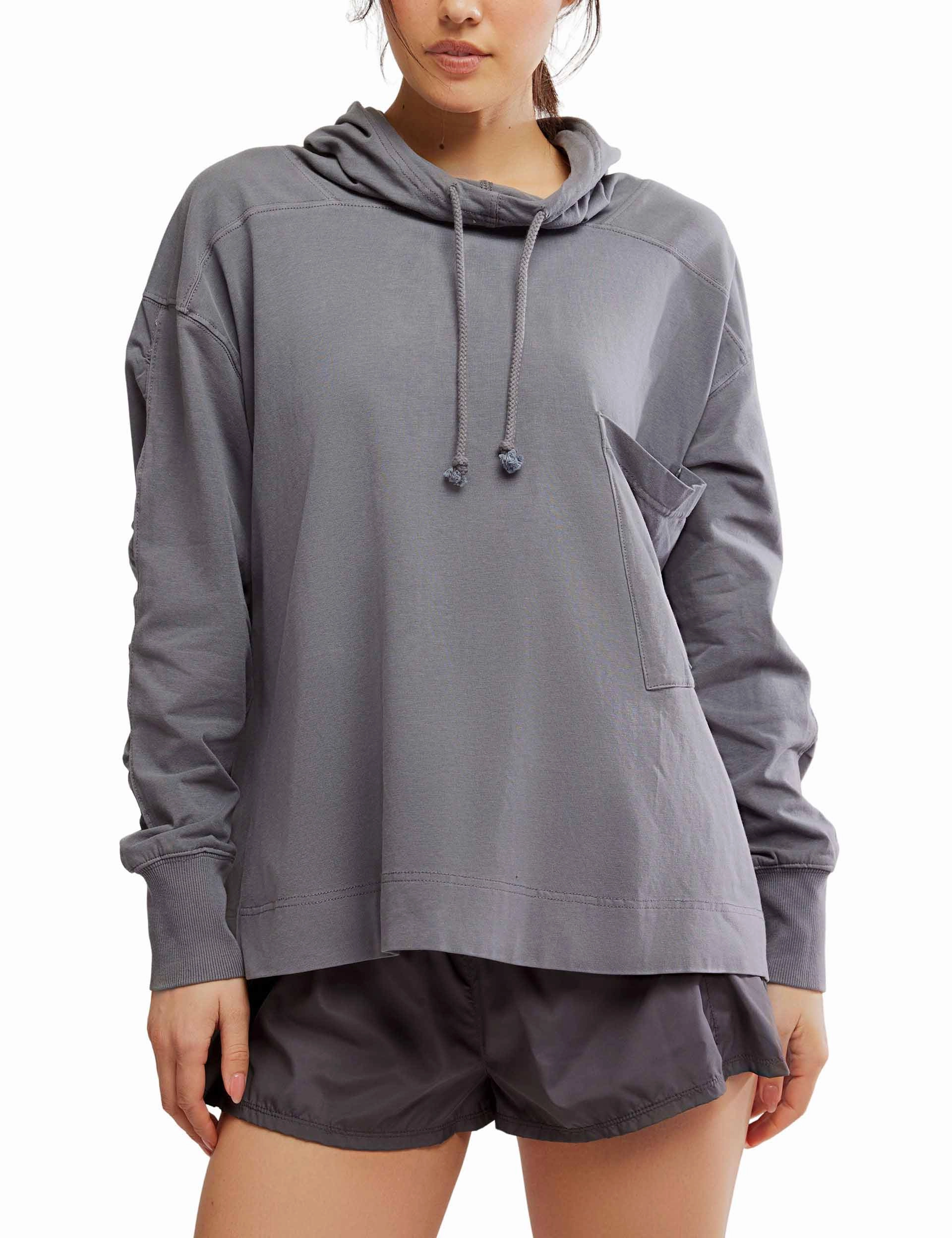 Androgynous style Street Style Hot Shot Hooded Layer - Gunmetal