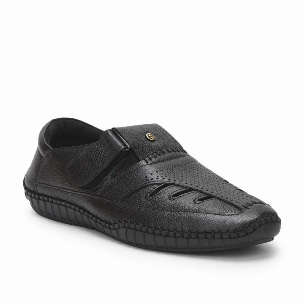 Healers Black Casual Buckle Sandal For Men JPL-205 By Liberty Thermal Regulating Liner kids - run