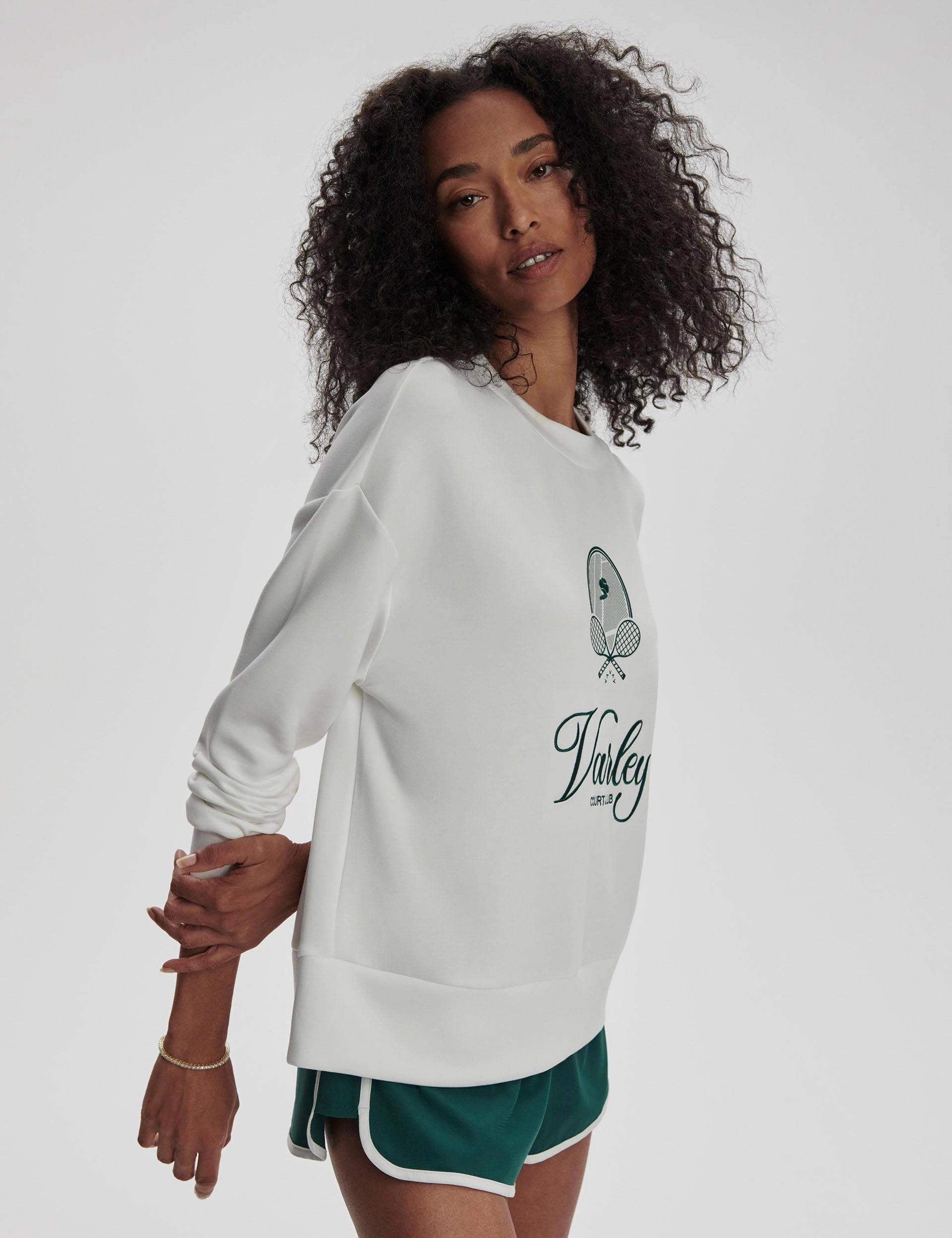 Rasco Namesake Sweat - White/Forest Comfortable Collar