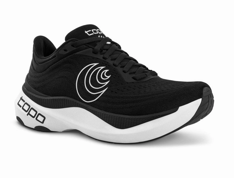 Topo Athletic Women's Aura - Black/White Wear resistant Iconic Ease
