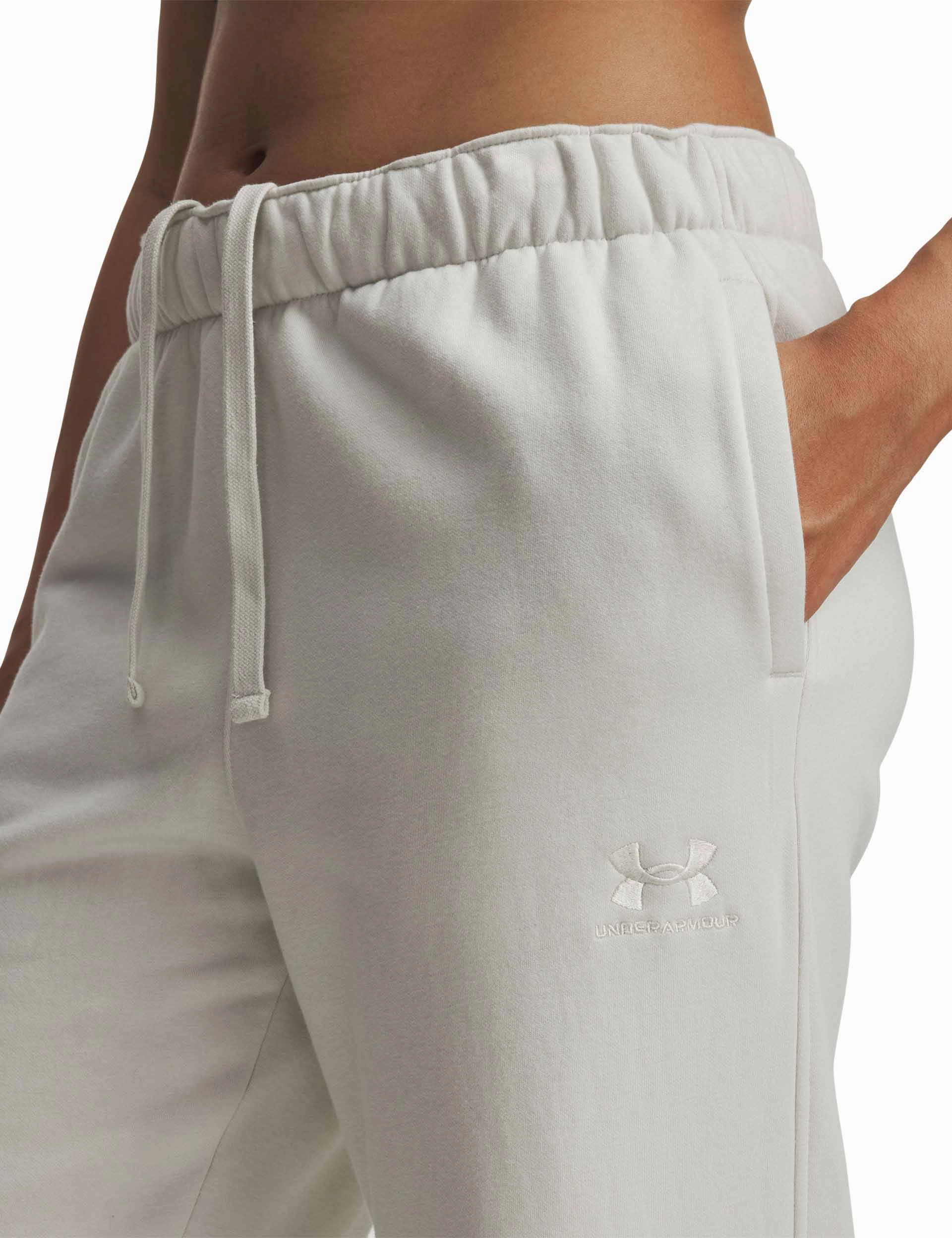 Light Comfort High Waist Leggings Capri Icon Vida Fleece Pants - Summit White