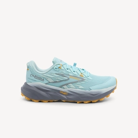 Heel Stabilization Frame running in a gulf area shoes Brooks Cascadia 19 Clearwater / Primer Grey Womens