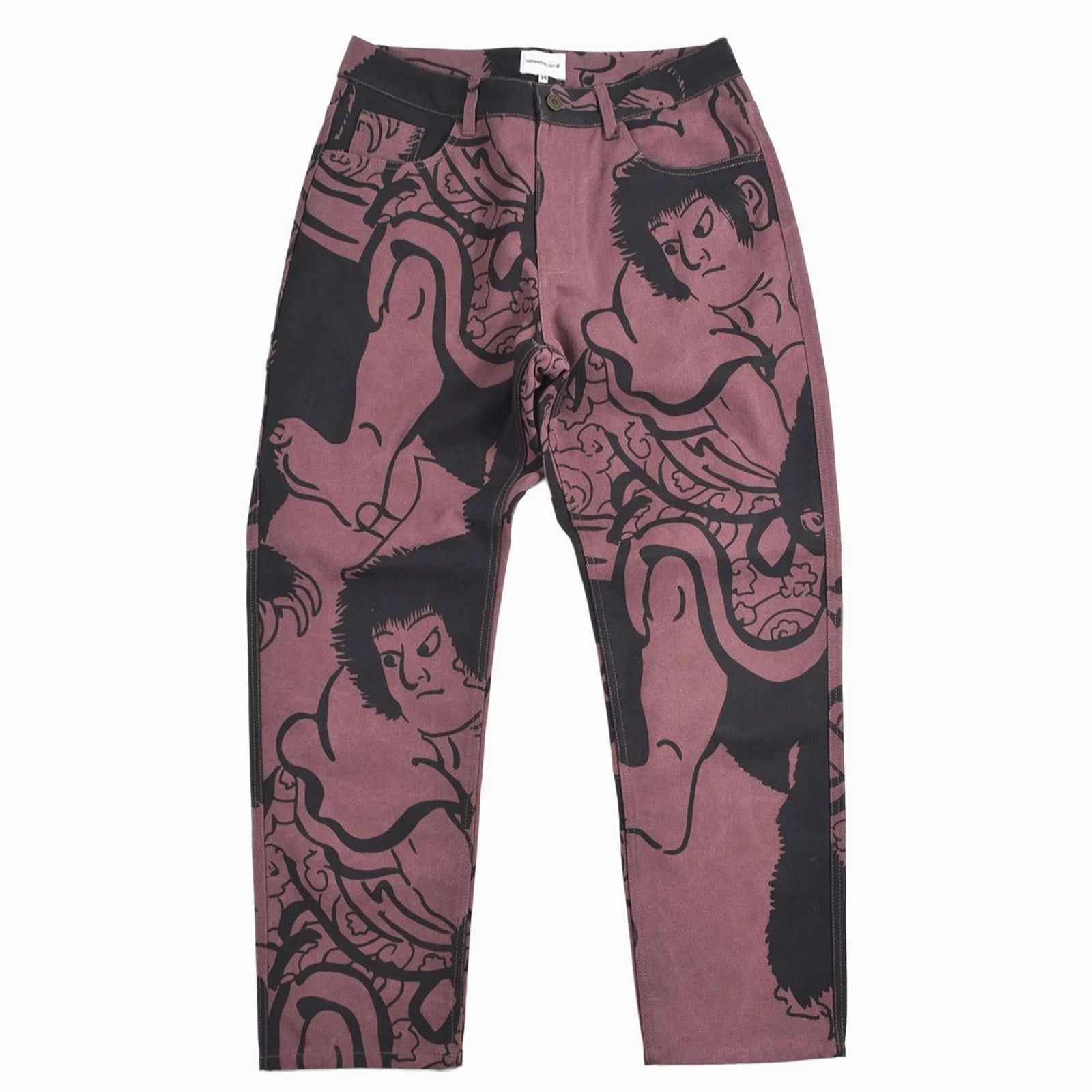 Harbor Style SoftTouchFinish Indvlst Lab Kintaro Print Carpenter Pant ??Merlot'
