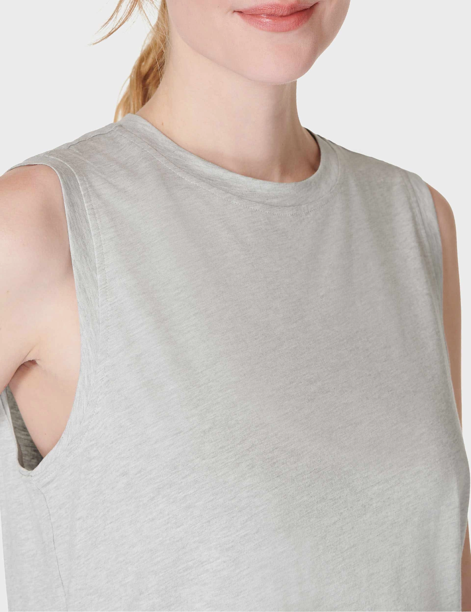 Essential Sleeveless Vest - Light Grey Marl Lightweight Comfort