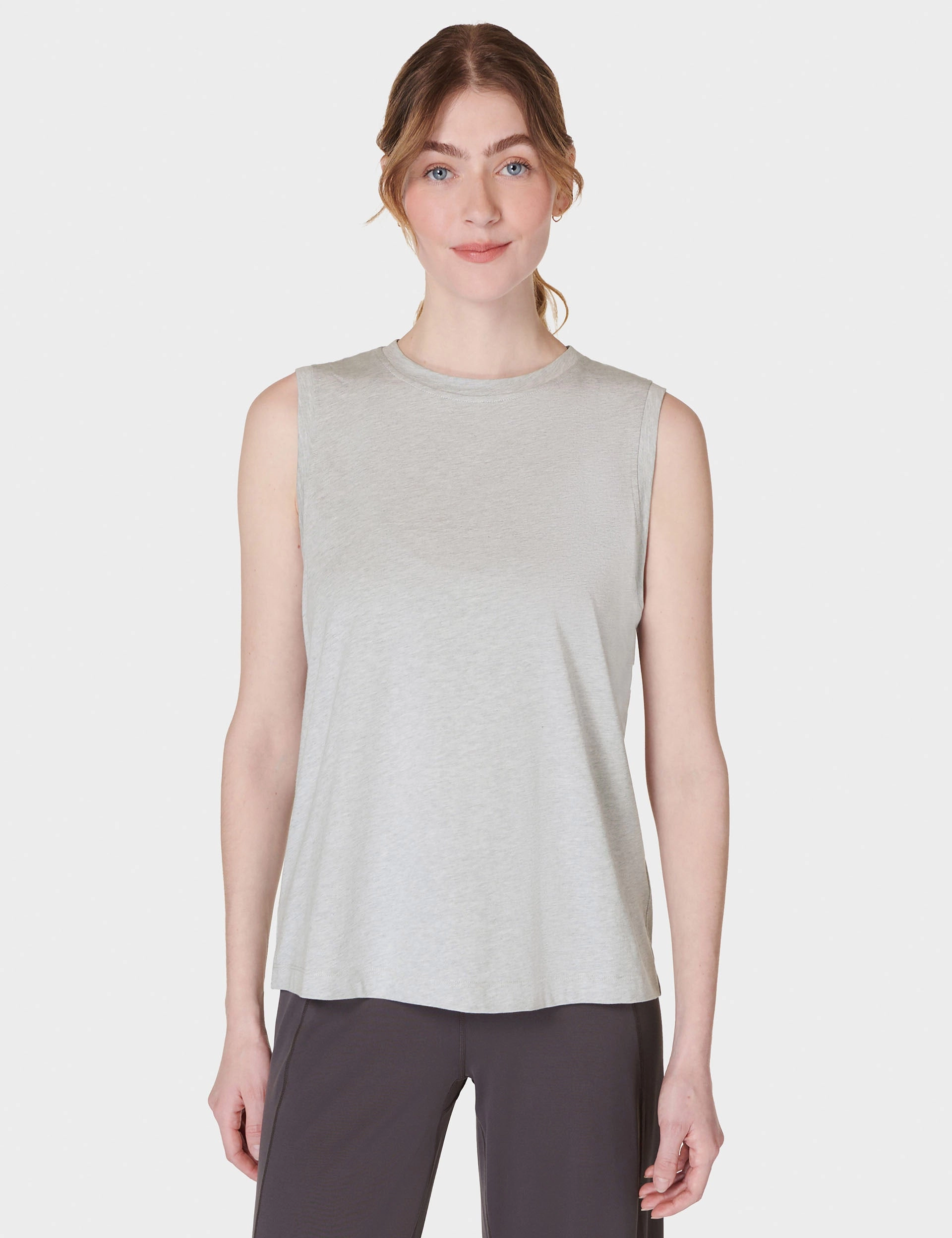 Essential Sleeveless Vest - Light Grey Marl Fire - Resistant