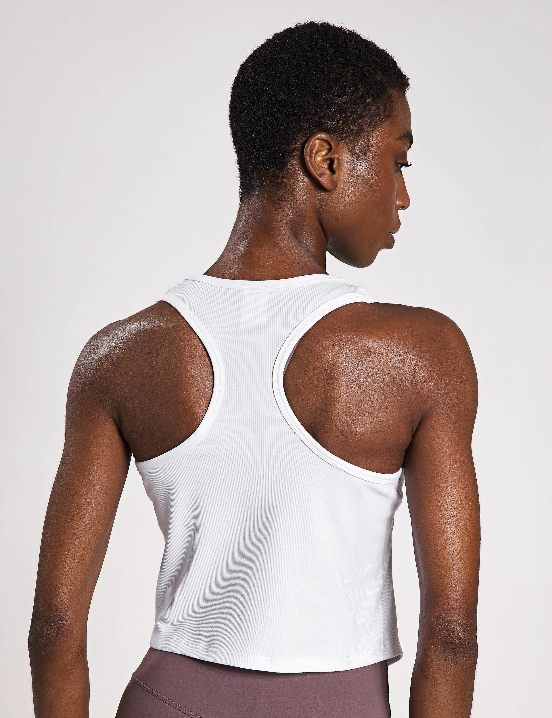 ContrastPlacket Smooth Seam Transition Jodie Tank - White