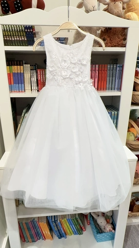 Jolene 5738 White Floral Lace Dress - 6Y Smart Tailoring Fashion Forward