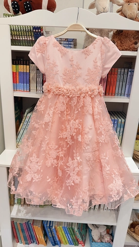 Jolene CD9078 Dusty Pink Lace Dress - 6Y Office Comfort Breathable fabric technology