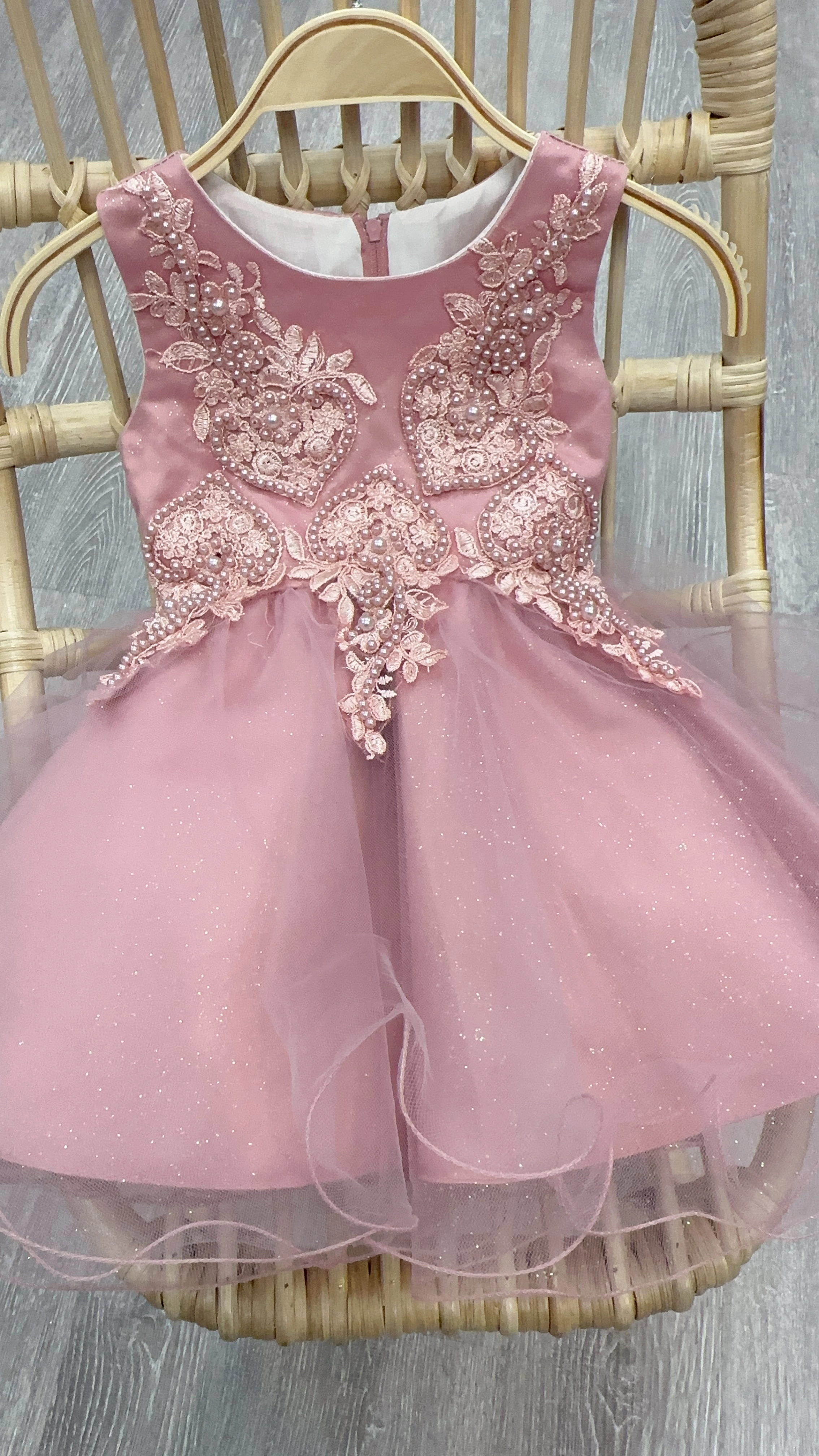 Classy Fit Stylish Appearance Jolene CD9089B Rose Infant Dress