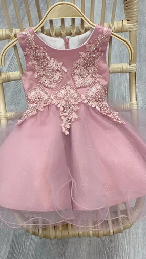 Classy Fit Stylish Appearance Jolene CD9089B Rose Infant Dress