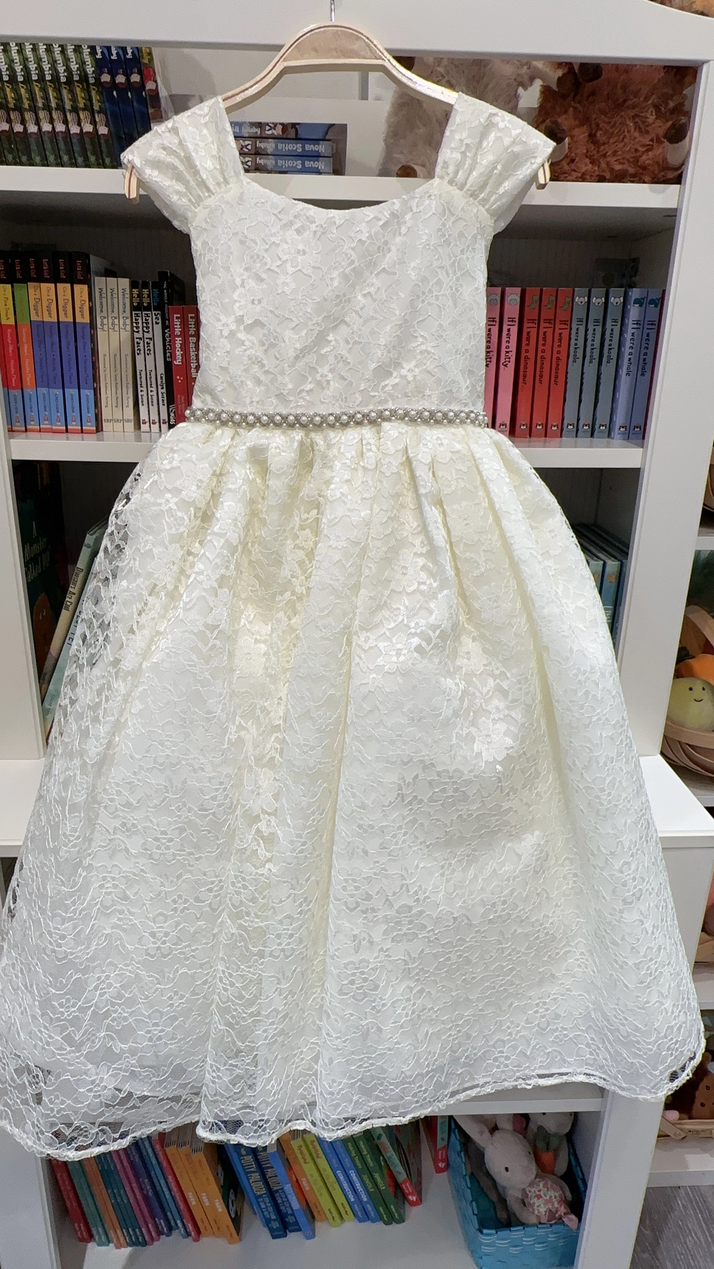 Jolene PK223 Ivory Pearl Waistband Dress Refined Layering Dapper Appeal