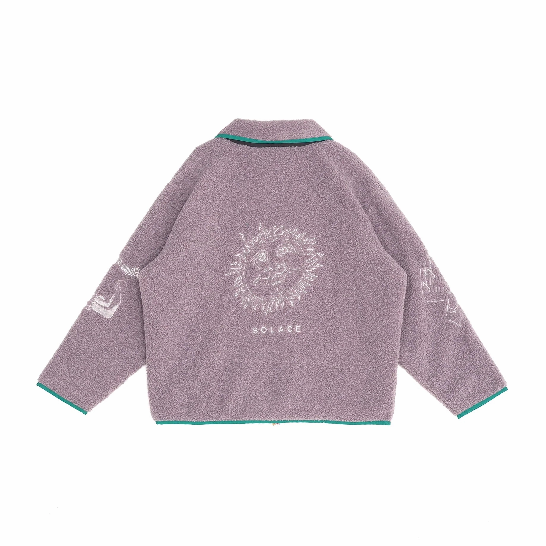 Serene Ease Party Ready Jungles JUNGLES Solace Zip Thru Sherpa Jacket 'Purple'